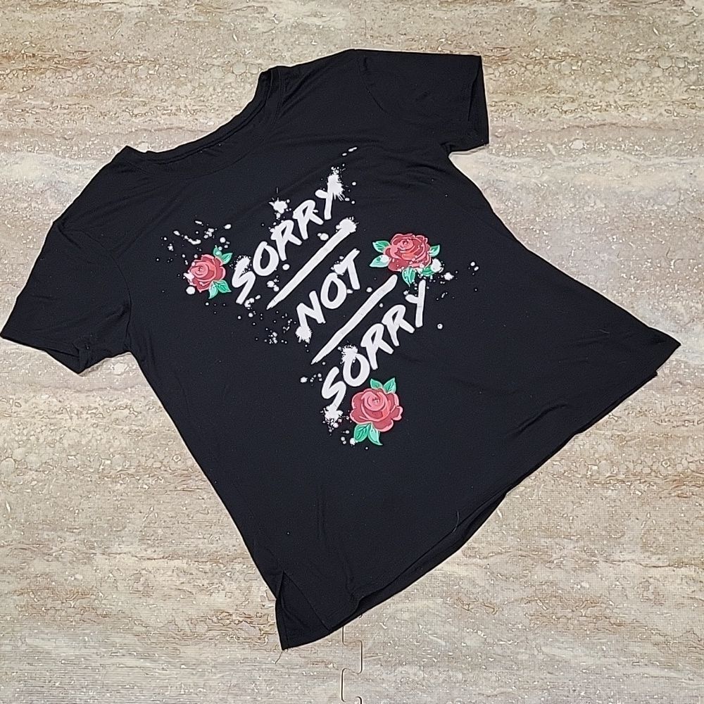 GOLD CRUSH WOMENS "SORRY NOT SORRY" TEE SIZE XL